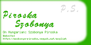 piroska szobonya business card